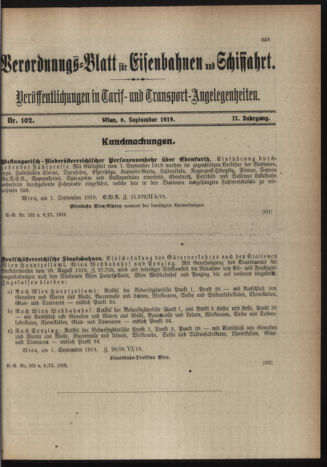 Verordnungs-Blatt für Eisenbahnen und Schiffahrt: Veröffentlichungen in Tarif- und Transport-Angelegenheiten 19190906 Seite: 3