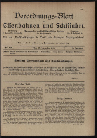 Verordnungs-Blatt für Eisenbahnen und Schiffahrt: Veröffentlichungen in Tarif- und Transport-Angelegenheiten