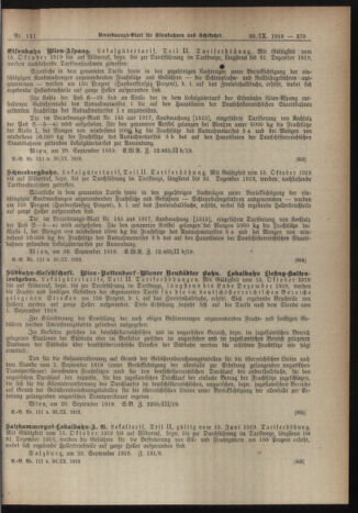 Verordnungs-Blatt für Eisenbahnen und Schiffahrt: Veröffentlichungen in Tarif- und Transport-Angelegenheiten 19190930 Seite: 7