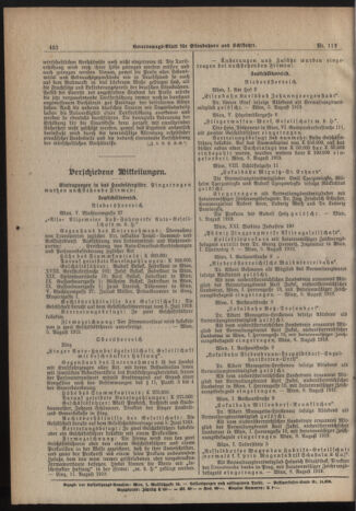 Verordnungs-Blatt für Eisenbahnen und Schiffahrt: Veröffentlichungen in Tarif- und Transport-Angelegenheiten 19191002 Seite: 2