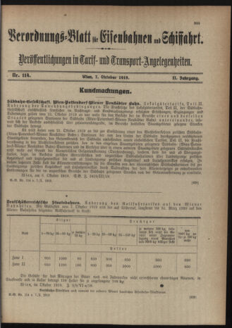 Verordnungs-Blatt für Eisenbahnen und Schiffahrt: Veröffentlichungen in Tarif- und Transport-Angelegenheiten 19191007 Seite: 3