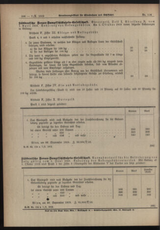 Verordnungs-Blatt für Eisenbahnen und Schiffahrt: Veröffentlichungen in Tarif- und Transport-Angelegenheiten 19191007 Seite: 4