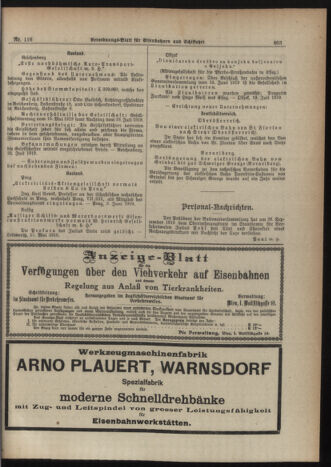 Verordnungs-Blatt für Eisenbahnen und Schiffahrt: Veröffentlichungen in Tarif- und Transport-Angelegenheiten 19191011 Seite: 5