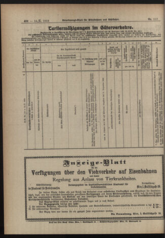 Verordnungs-Blatt für Eisenbahnen und Schiffahrt: Veröffentlichungen in Tarif- und Transport-Angelegenheiten 19191014 Seite: 4