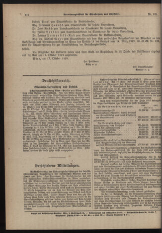 Verordnungs-Blatt für Eisenbahnen und Schiffahrt: Veröffentlichungen in Tarif- und Transport-Angelegenheiten 19191021 Seite: 4