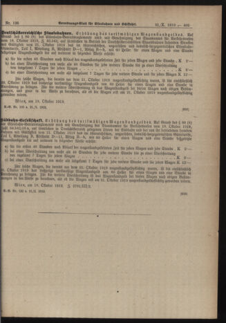 Verordnungs-Blatt für Eisenbahnen und Schiffahrt: Veröffentlichungen in Tarif- und Transport-Angelegenheiten 19191021 Seite: 5