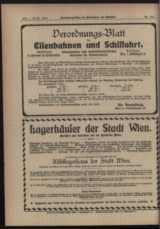 Verordnungs-Blatt für Eisenbahnen und Schiffahrt: Veröffentlichungen in Tarif- und Transport-Angelegenheiten 19191021 Seite: 6