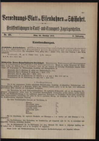 Verordnungs-Blatt für Eisenbahnen und Schiffahrt: Veröffentlichungen in Tarif- und Transport-Angelegenheiten