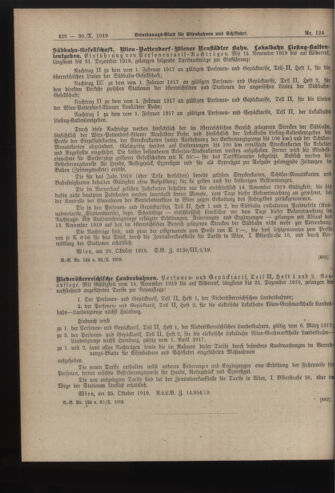 Verordnungs-Blatt für Eisenbahnen und Schiffahrt: Veröffentlichungen in Tarif- und Transport-Angelegenheiten 19191030 Seite: 12