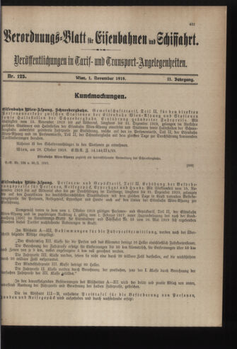 Verordnungs-Blatt für Eisenbahnen und Schiffahrt: Veröffentlichungen in Tarif- und Transport-Angelegenheiten 19191101 Seite: 3