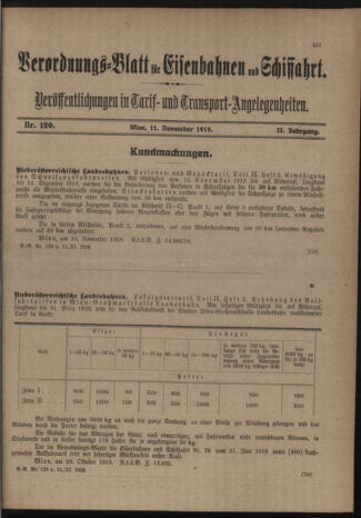 Verordnungs-Blatt für Eisenbahnen und Schiffahrt: Veröffentlichungen in Tarif- und Transport-Angelegenheiten 19191111 Seite: 3