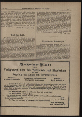 Verordnungs-Blatt für Eisenbahnen und Schiffahrt: Veröffentlichungen in Tarif- und Transport-Angelegenheiten 19191118 Seite: 9