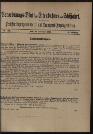 Verordnungs-Blatt für Eisenbahnen und Schiffahrt: Veröffentlichungen in Tarif- und Transport-Angelegenheiten 19191122 Seite: 3