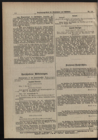 Verordnungs-Blatt für Eisenbahnen und Schiffahrt: Veröffentlichungen in Tarif- und Transport-Angelegenheiten 19191125 Seite: 4