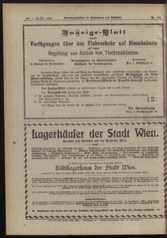 Verordnungs-Blatt für Eisenbahnen und Schiffahrt: Veröffentlichungen in Tarif- und Transport-Angelegenheiten 19191125 Seite: 6