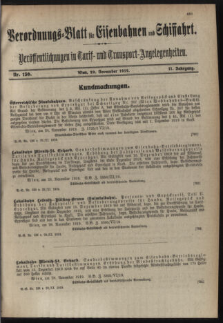 Verordnungs-Blatt für Eisenbahnen und Schiffahrt: Veröffentlichungen in Tarif- und Transport-Angelegenheiten 19191129 Seite: 3