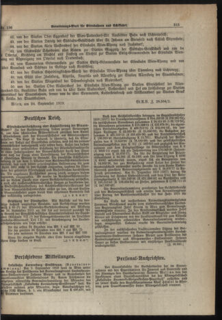 Verordnungs-Blatt für Eisenbahnen und Schiffahrt: Veröffentlichungen in Tarif- und Transport-Angelegenheiten 19191129 Seite: 7