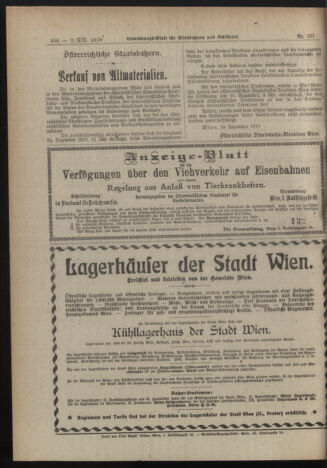 Verordnungs-Blatt für Eisenbahnen und Schiffahrt: Veröffentlichungen in Tarif- und Transport-Angelegenheiten 19191202 Seite: 4