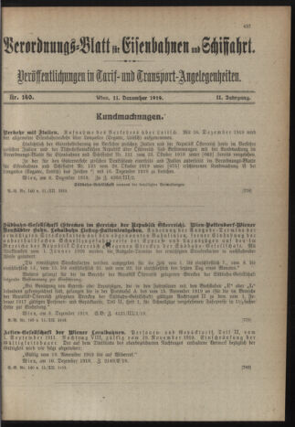 Verordnungs-Blatt für Eisenbahnen und Schiffahrt: Veröffentlichungen in Tarif- und Transport-Angelegenheiten 19191211 Seite: 3