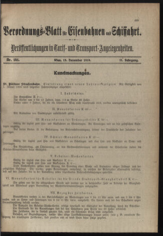 Verordnungs-Blatt für Eisenbahnen und Schiffahrt: Veröffentlichungen in Tarif- und Transport-Angelegenheiten 19191213 Seite: 3