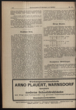 Verordnungs-Blatt für Eisenbahnen und Schiffahrt: Veröffentlichungen in Tarif- und Transport-Angelegenheiten 19191213 Seite: 6