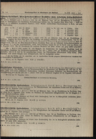 Verordnungs-Blatt für Eisenbahnen und Schiffahrt: Veröffentlichungen in Tarif- und Transport-Angelegenheiten 19191218 Seite: 9