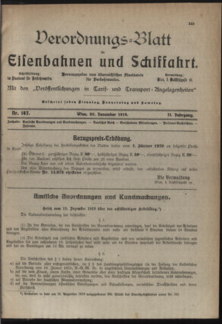 Verordnungs-Blatt für Eisenbahnen und Schiffahrt: Veröffentlichungen in Tarif- und Transport-Angelegenheiten 19191230 Seite: 1