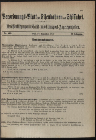 Verordnungs-Blatt für Eisenbahnen und Schiffahrt: Veröffentlichungen in Tarif- und Transport-Angelegenheiten 19191230 Seite: 3