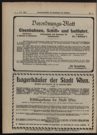 Verordnungs-Blatt für Eisenbahnen und Schiffahrt: Veröffentlichungen in Tarif- und Transport-Angelegenheiten 19200103 Seite: 4