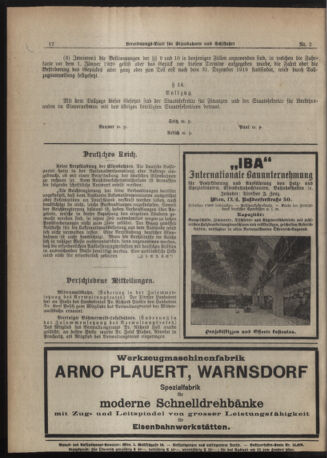 Verordnungs-Blatt für Eisenbahnen und Schiffahrt: Veröffentlichungen in Tarif- und Transport-Angelegenheiten 19200103 Seite: 6