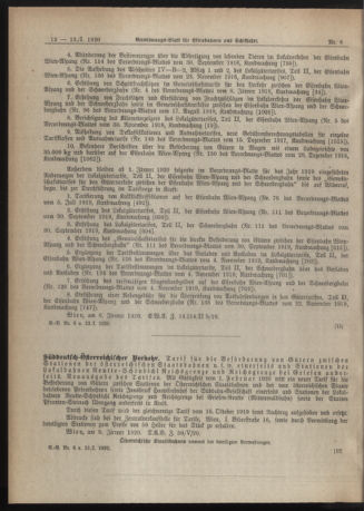 Verordnungs-Blatt für Eisenbahnen und Schiffahrt: Veröffentlichungen in Tarif- und Transport-Angelegenheiten 19200113 Seite: 4