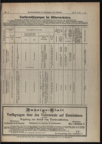 Verordnungs-Blatt für Eisenbahnen und Schiffahrt: Veröffentlichungen in Tarif- und Transport-Angelegenheiten 19200113 Seite: 5