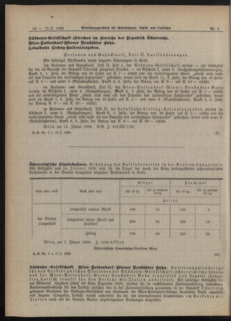 Verordnungs-Blatt für Eisenbahnen und Schiffahrt: Veröffentlichungen in Tarif- und Transport-Angelegenheiten 19200117 Seite: 4