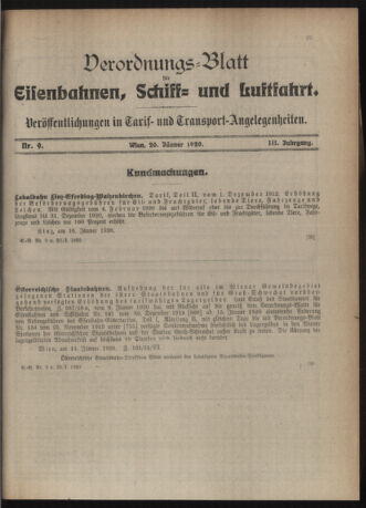 Verordnungs-Blatt für Eisenbahnen und Schiffahrt: Veröffentlichungen in Tarif- und Transport-Angelegenheiten 19200120 Seite: 11