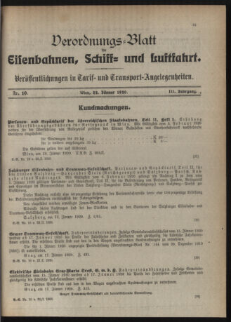 Verordnungs-Blatt für Eisenbahnen und Schiffahrt: Veröffentlichungen in Tarif- und Transport-Angelegenheiten 19200122 Seite: 3