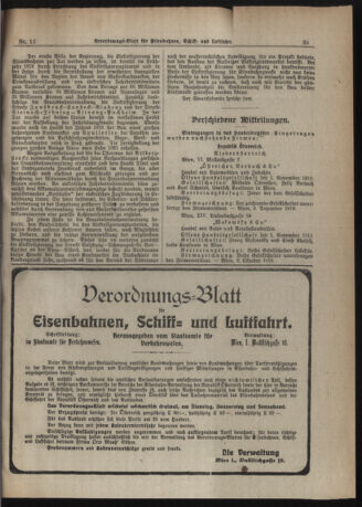 Verordnungs-Blatt für Eisenbahnen und Schiffahrt: Veröffentlichungen in Tarif- und Transport-Angelegenheiten 19200127 Seite: 7