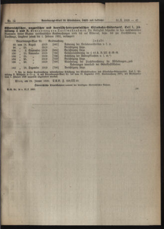 Verordnungs-Blatt für Eisenbahnen und Schiffahrt: Veröffentlichungen in Tarif- und Transport-Angelegenheiten 19200131 Seite: 7