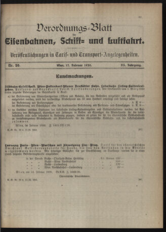 Verordnungs-Blatt für Eisenbahnen und Schiffahrt: Veröffentlichungen in Tarif- und Transport-Angelegenheiten 19200217 Seite: 3