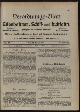 Verordnungs-Blatt für Eisenbahnen und Schiffahrt: Veröffentlichungen in Tarif- und Transport-Angelegenheiten