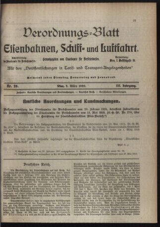 Verordnungs-Blatt für Eisenbahnen und Schiffahrt: Veröffentlichungen in Tarif- und Transport-Angelegenheiten