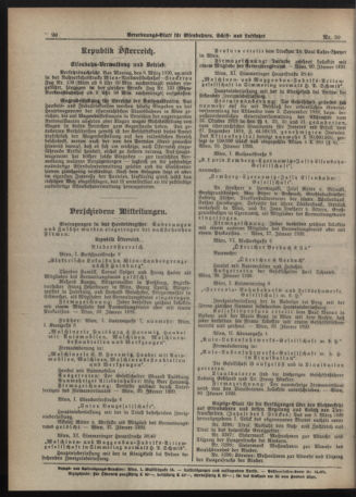 Verordnungs-Blatt für Eisenbahnen und Schiffahrt: Veröffentlichungen in Tarif- und Transport-Angelegenheiten 19200311 Seite: 6