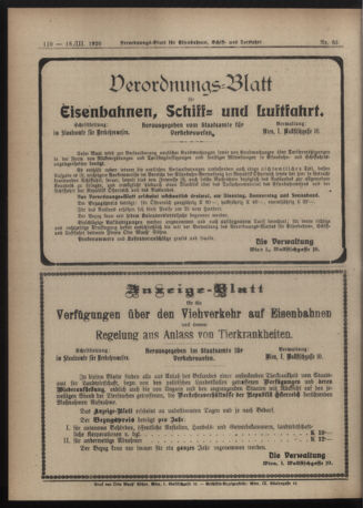 Verordnungs-Blatt für Eisenbahnen und Schiffahrt: Veröffentlichungen in Tarif- und Transport-Angelegenheiten 19200318 Seite: 6