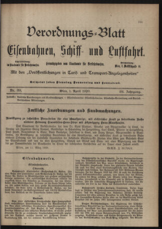 Verordnungs-Blatt für Eisenbahnen und Schiffahrt: Veröffentlichungen in Tarif- und Transport-Angelegenheiten 19200401 Seite: 5