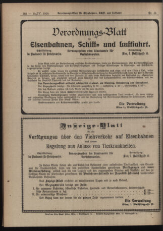 Verordnungs-Blatt für Eisenbahnen und Schiffahrt: Veröffentlichungen in Tarif- und Transport-Angelegenheiten 19200415 Seite: 8