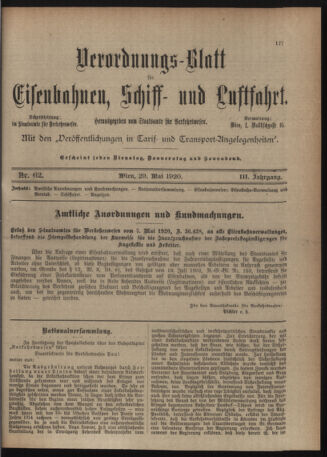 Verordnungs-Blatt für Eisenbahnen und Schiffahrt: Veröffentlichungen in Tarif- und Transport-Angelegenheiten