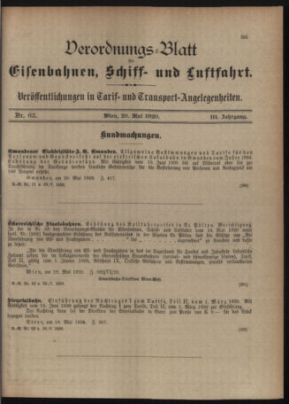 Verordnungs-Blatt für Eisenbahnen und Schiffahrt: Veröffentlichungen in Tarif- und Transport-Angelegenheiten 19200529 Seite: 3