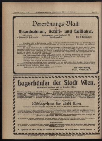 Verordnungs-Blatt für Eisenbahnen und Schiffahrt: Veröffentlichungen in Tarif- und Transport-Angelegenheiten 19200603 Seite: 4