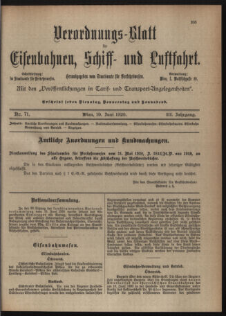 Verordnungs-Blatt für Eisenbahnen und Schiffahrt: Veröffentlichungen in Tarif- und Transport-Angelegenheiten 19200619 Seite: 3