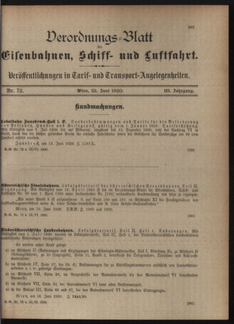 Verordnungs-Blatt für Eisenbahnen und Schiffahrt: Veröffentlichungen in Tarif- und Transport-Angelegenheiten 19200622 Seite: 3