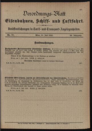 Verordnungs-Blatt für Eisenbahnen und Schiffahrt: Veröffentlichungen in Tarif- und Transport-Angelegenheiten 19200710 Seite: 3